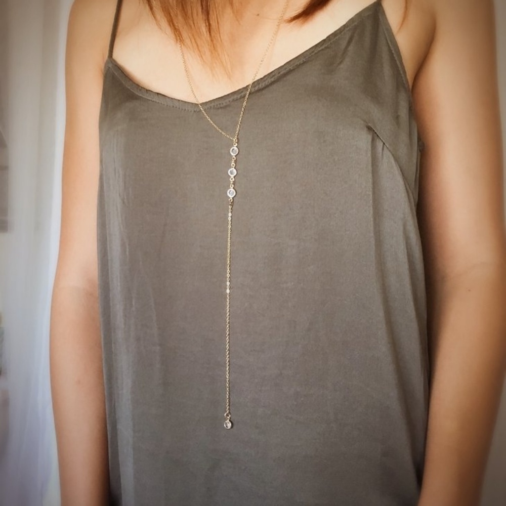 Sexy Cubic Zirconia Backdrop Necklace Prom/Wedding - Picture 4 of 6
